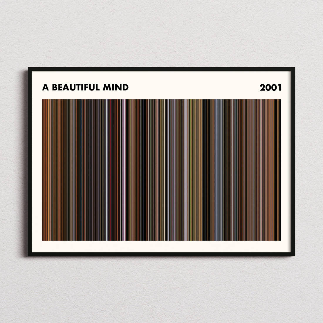 A Beautiful Mind Movie Barcode Poster - Simplified
