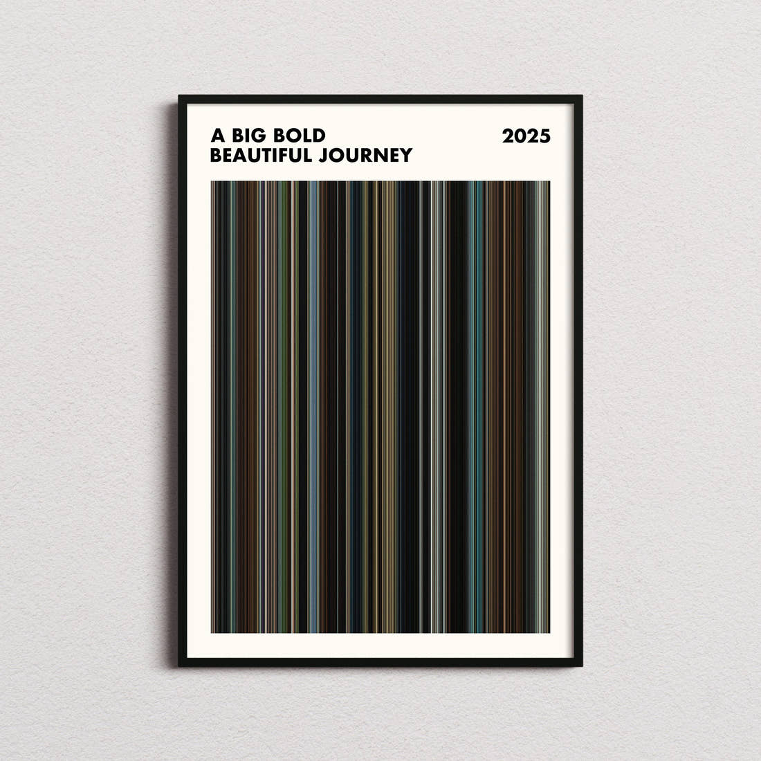 A Big Bold Beautiful Journey Movie Barcode Poster - Simplified