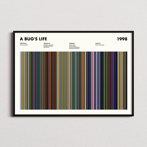 A Bug's Life Movie Barcode Poster
