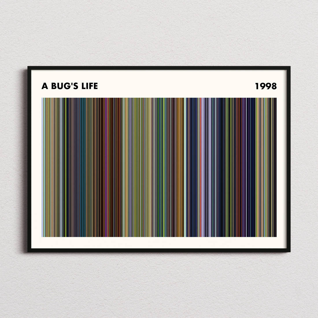 A Bug's Life Movie Barcode Poster - Simplified