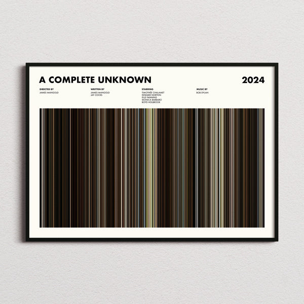 A Complete Unknown Movie Barcode Poster