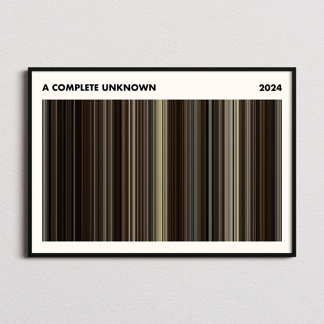 A Complete Unknown Movie Barcode Poster - Simplified
