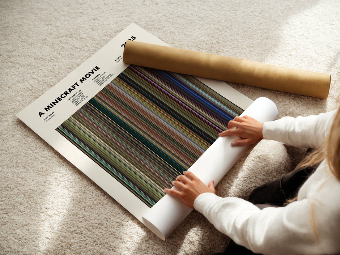 A Minecraft Movie Barcode Poster
