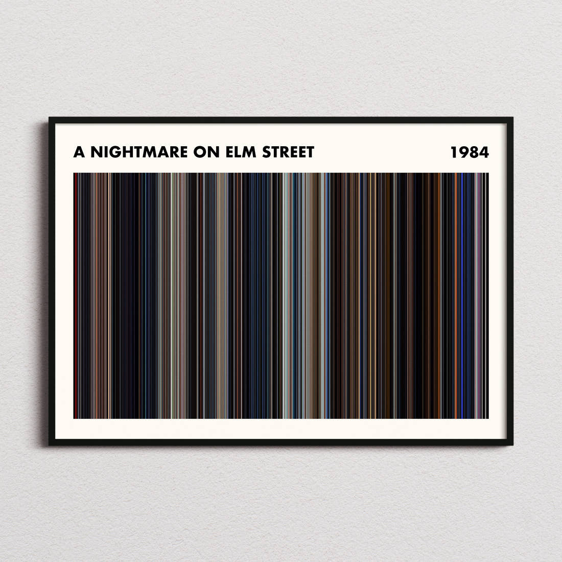 A Nightmare on Elm Street Movie Barcode Poster - Simplified