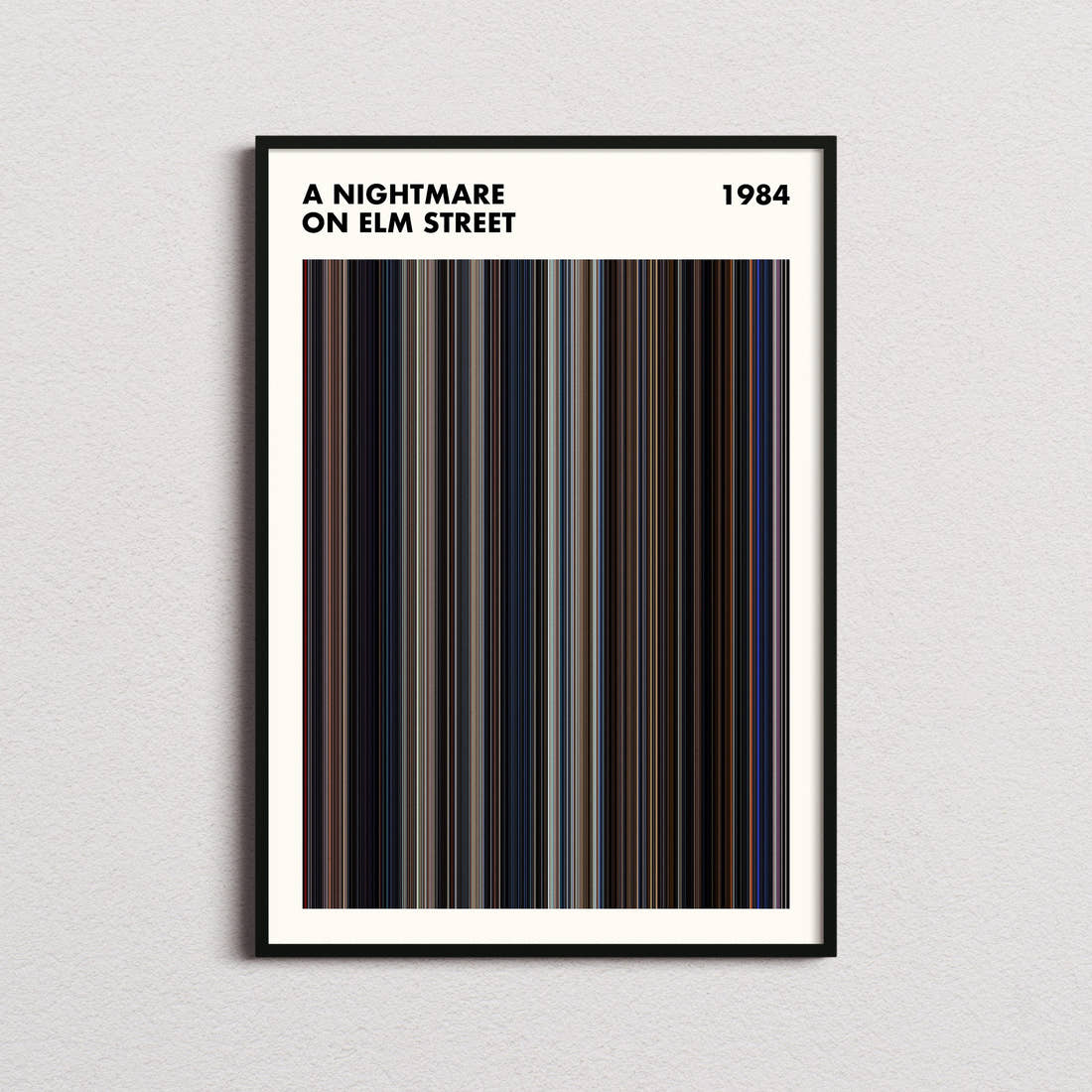 A Nightmare on Elm Street Movie Barcode Poster - Simplified