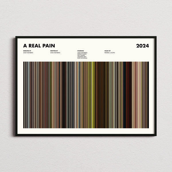 A Real Pain Movie Barcode Poster
