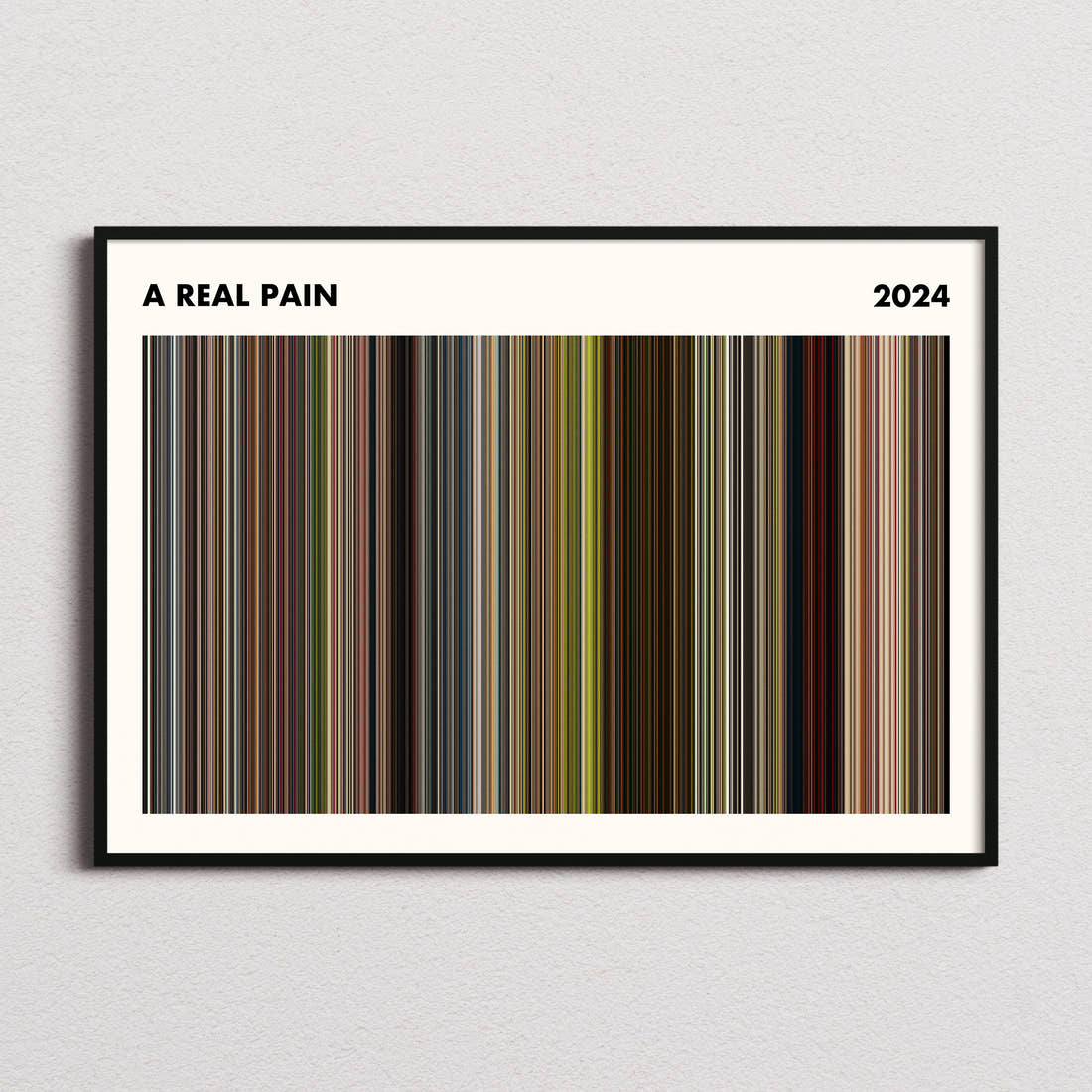 A Real Pain Movie Barcode Poster - Simplified