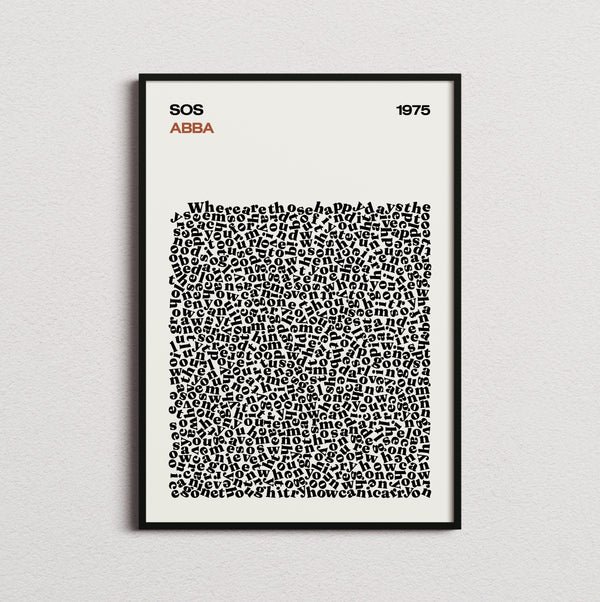 ABBA SOS Lyric Print