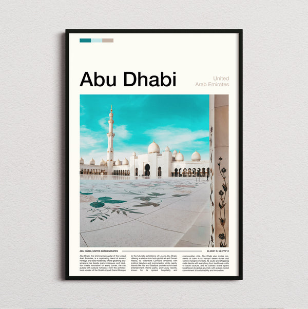 Abu Dhabi - Sheikh Zayed Grand Mosque Courtyard - Travel Print