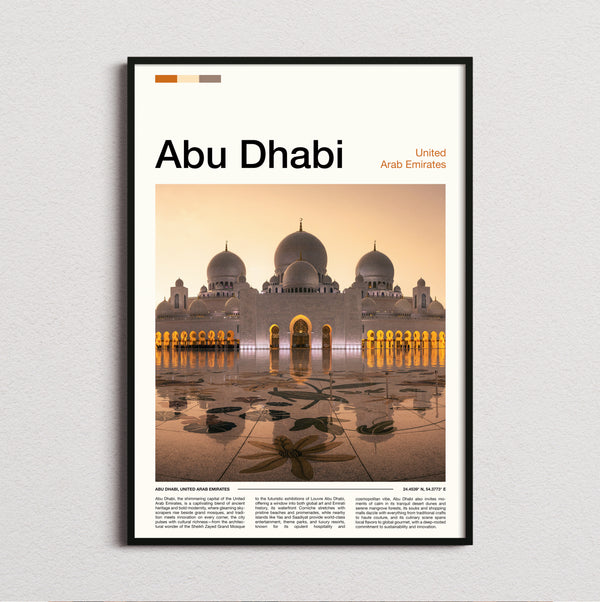 Abu Dhabi - Sheikh Zayed Grand Mosque At Dusk - Travel Print