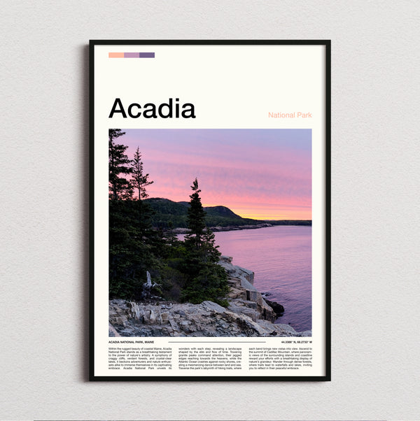 Acadia - Coastal Sunset - Travel Print