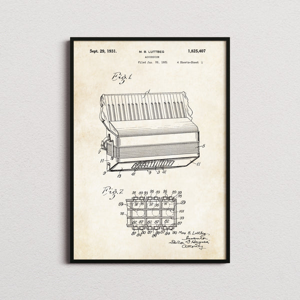 Accordion Patent Print