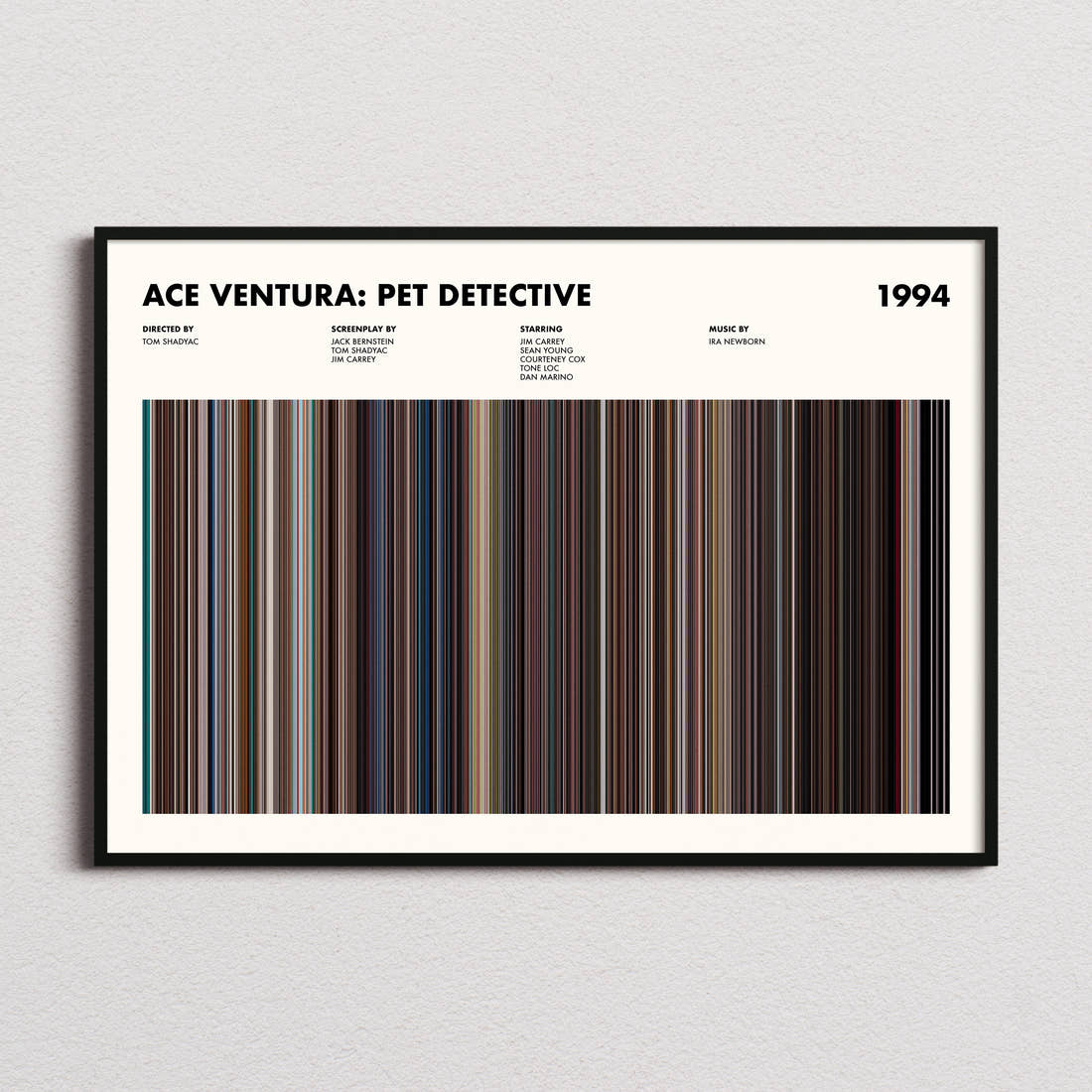 Ace Ventura: Pet Detective Movie Barcode Poster