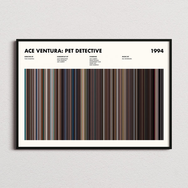 Ace Ventura: Pet Detective Movie Barcode Poster