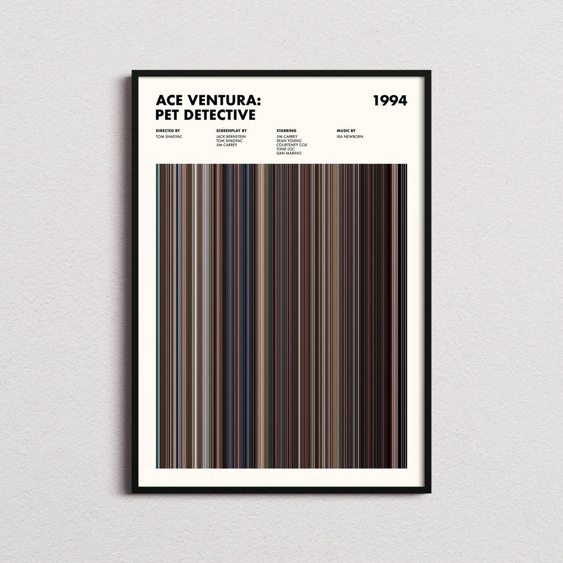 Ace Ventura: Pet Detective Movie Barcode Poster