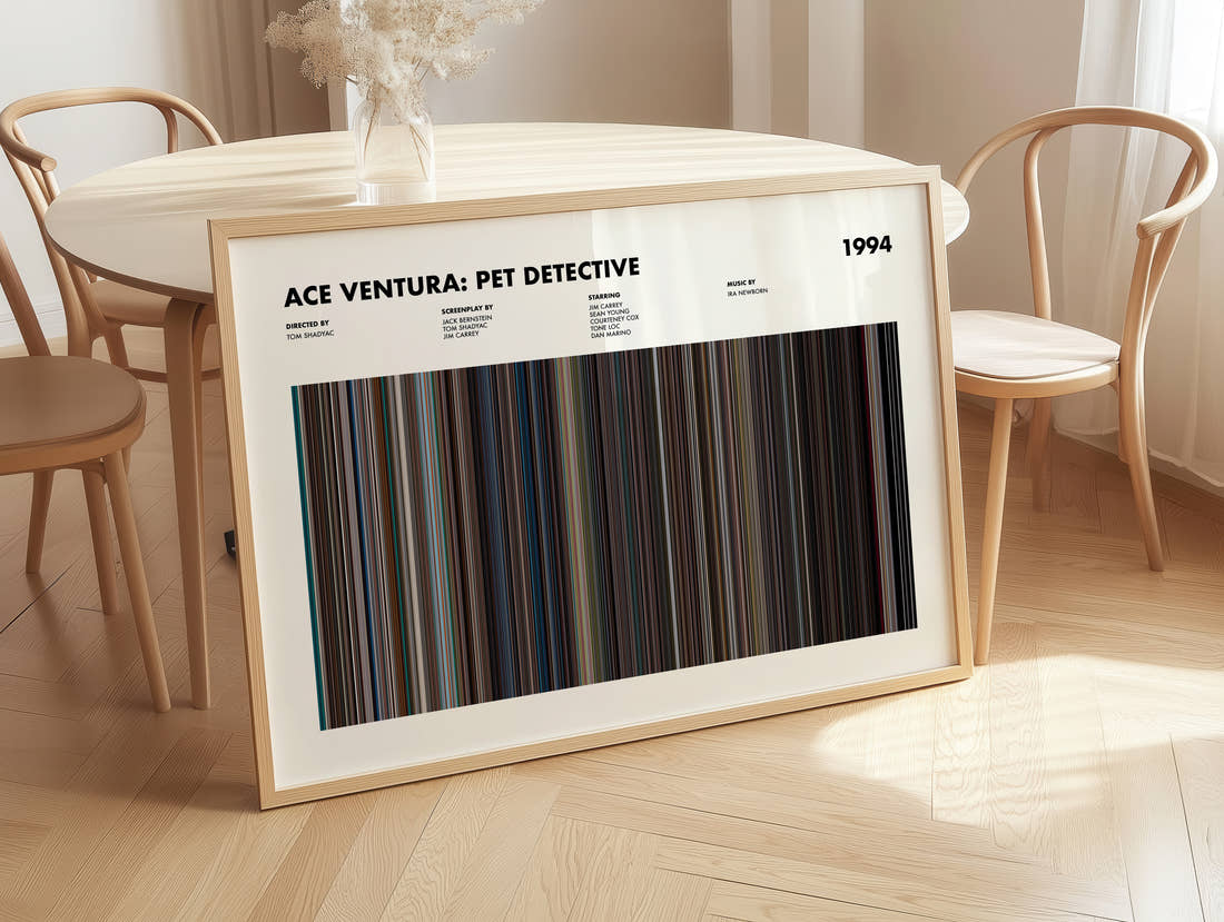 Ace Ventura: Pet Detective Movie Barcode Poster