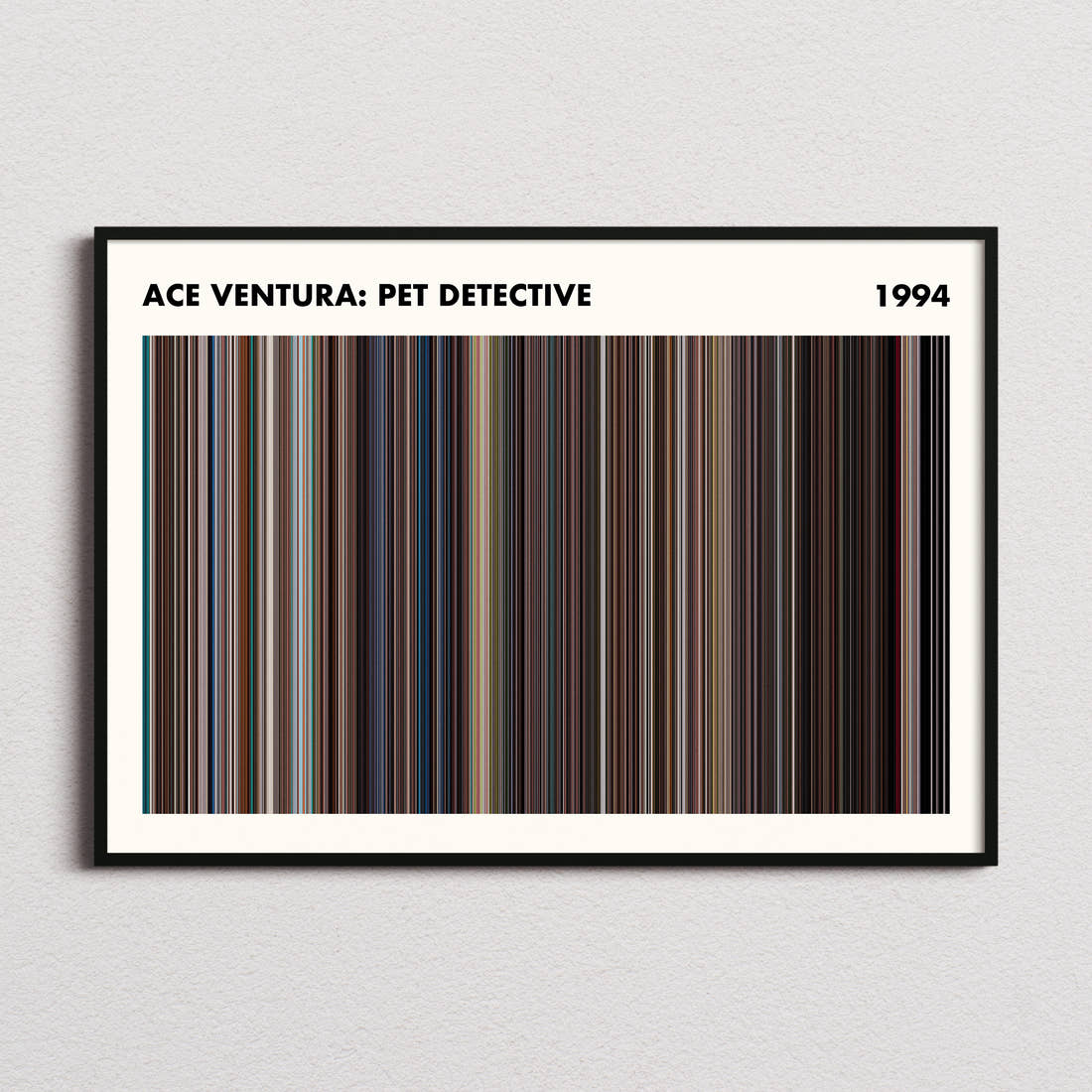 Ace Ventura: Pet Detective Movie Barcode Poster - Simplified