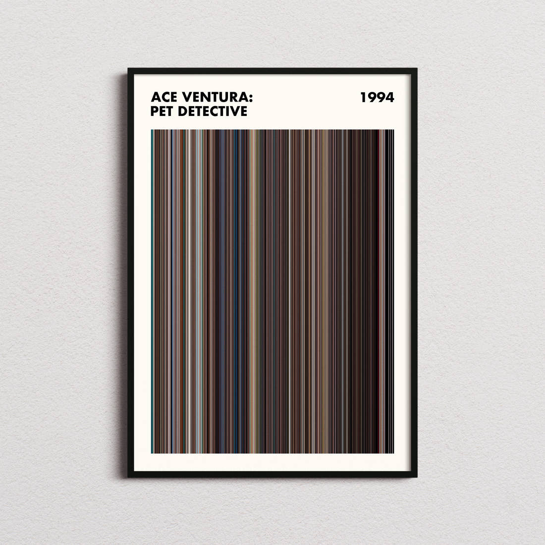 Ace Ventura: Pet Detective Movie Barcode Poster - Simplified