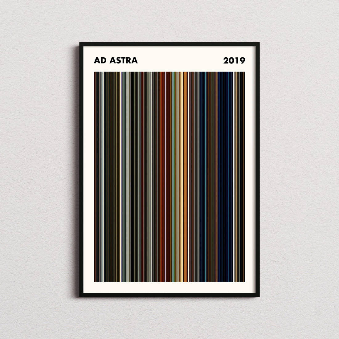 Ad Astra Movie Barcode Poster - Simplified