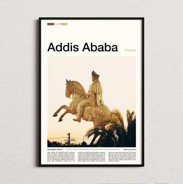 Addis Ababa - Menelik II Statue - Travel Print