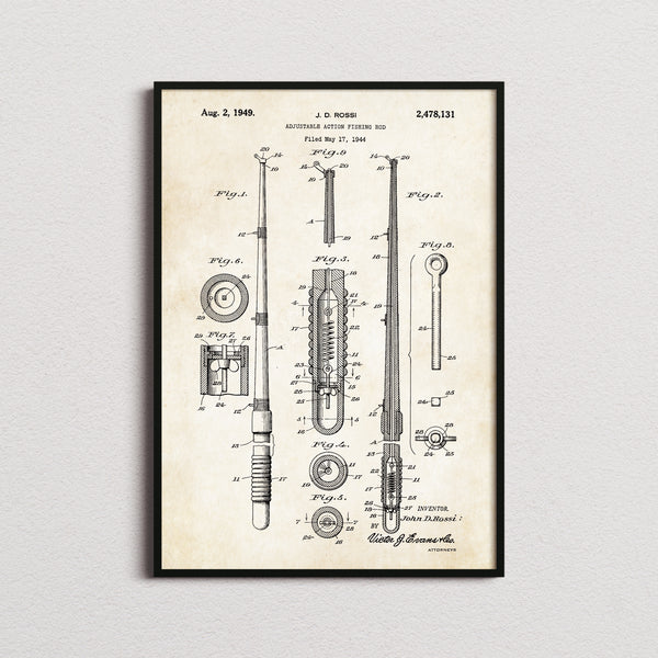 Fishing Rod Patent Print