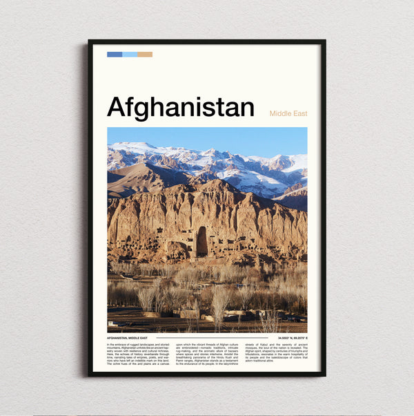 Afghanistan - Bamiyan Buddha Cliffs - Travel Print