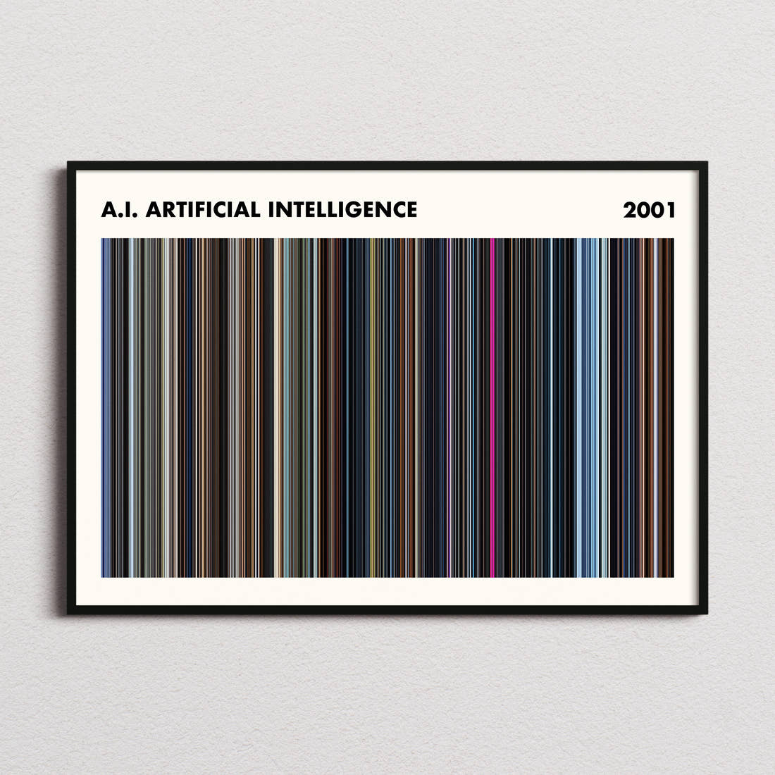 A.I. Artificial Intelligence Movie Barcode Poster - Simplified