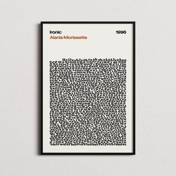 Alanis Morissette Ironic Lyric Print