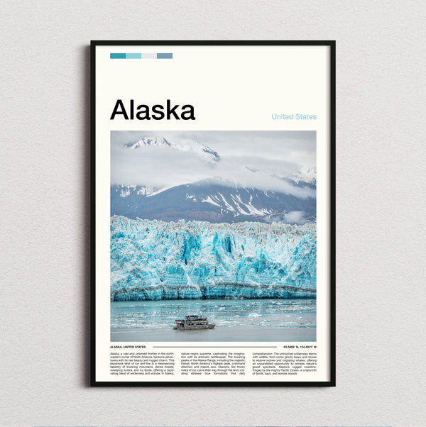 Alaska - Glacier And Tour Boat - Travel Print