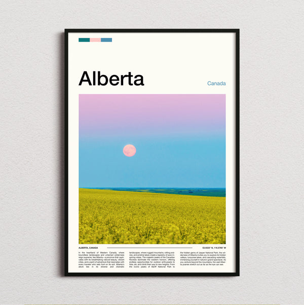 Alberta - Supermoon Over Canola Field - Travel Print