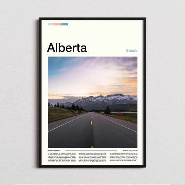Alberta - Open Road At Sunset - Travel Print
