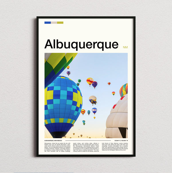 Albuquerque - Hot Air Balloons - Travel Print