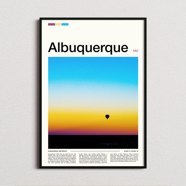 Albuquerque - Balloon At Sunset - Travel Print