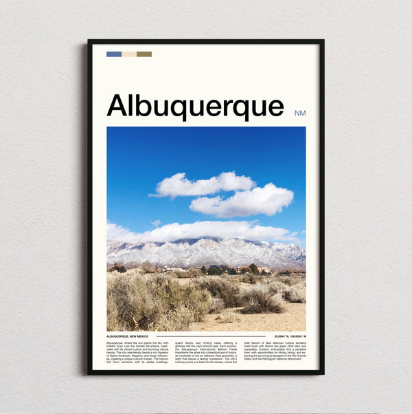 Albuquerque - Snow Dusted Mountains - Travel Print