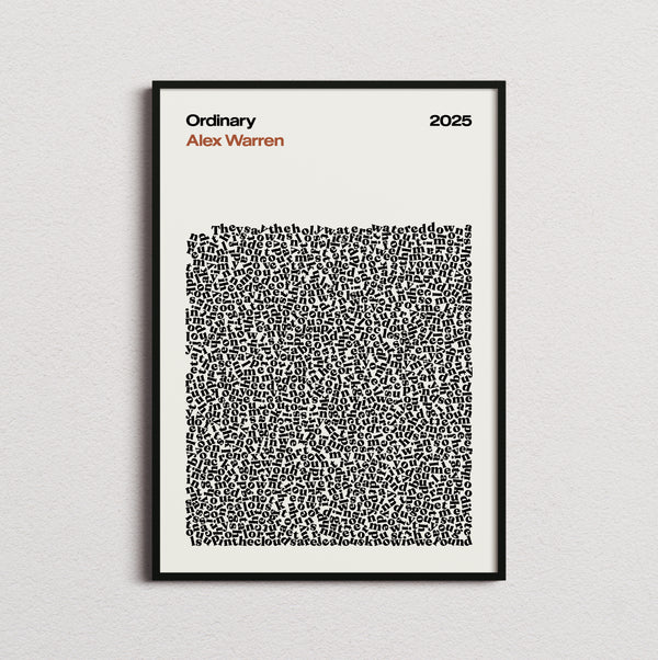 Alex Warren Ordinary Lyric Print