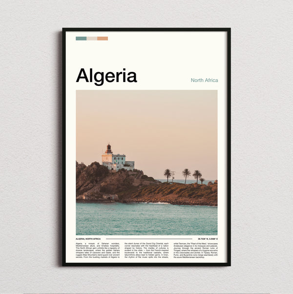 Algeria - Lighthouse On The Headland - Travel Print