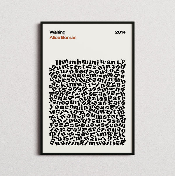 Alice Boman Waiting Lyric Print