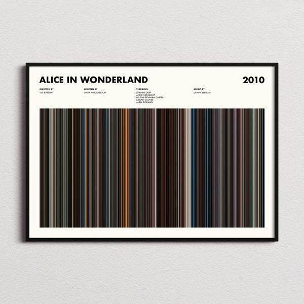 Alice in Wonderland (2010) Movie Barcode Poster