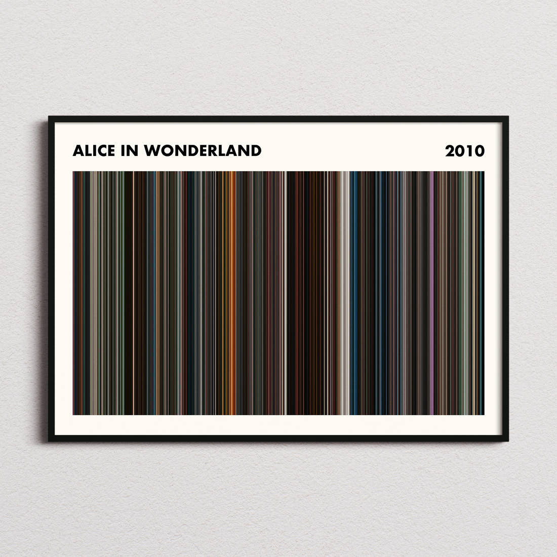 Alice in Wonderland Movie Barcode Poster - Simplified