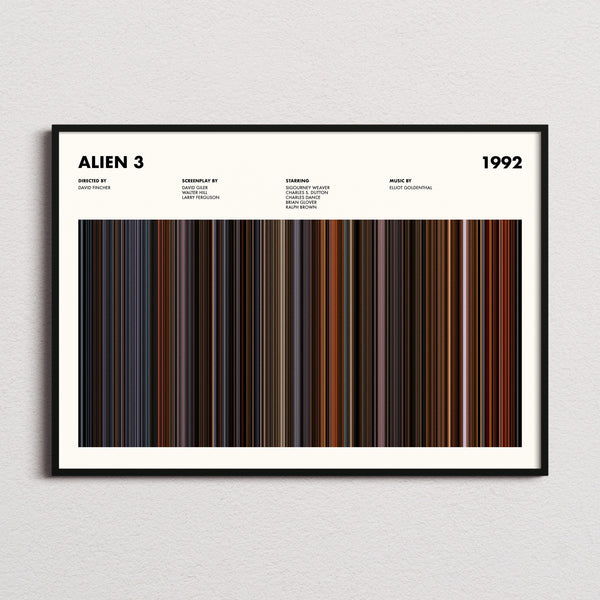 Alien 3 Movie Barcode Poster