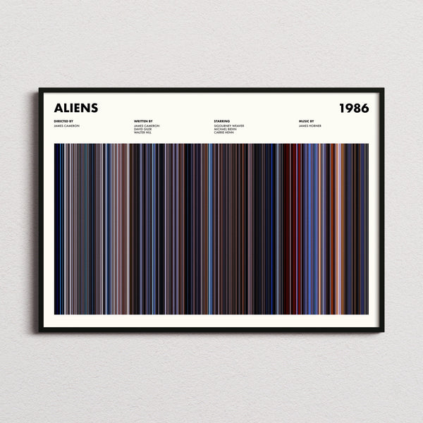 Aliens 1986 Movie Barcode Poster