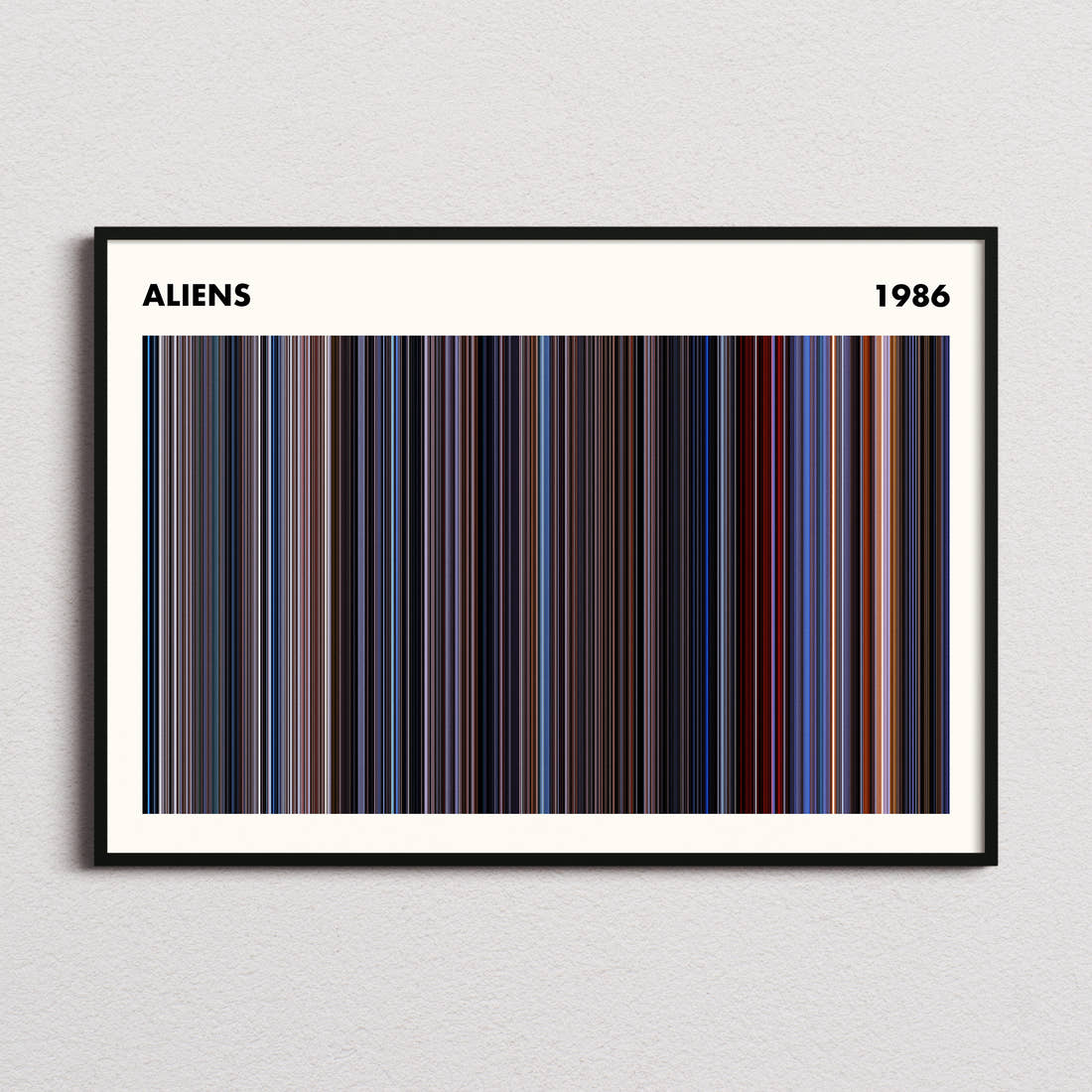 Aliens Movie Barcode Poster - Simplified