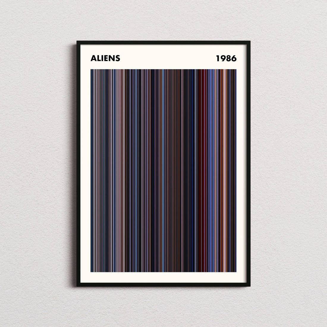 Aliens Movie Barcode Poster - Simplified