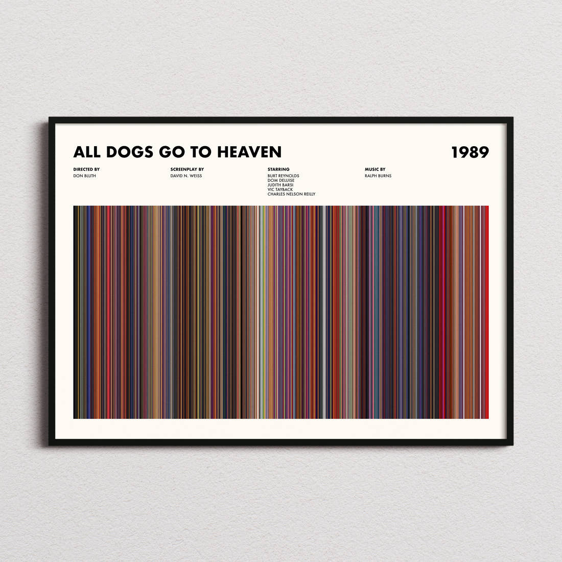 All Dogs Go to Heaven Movie Barcode Poster