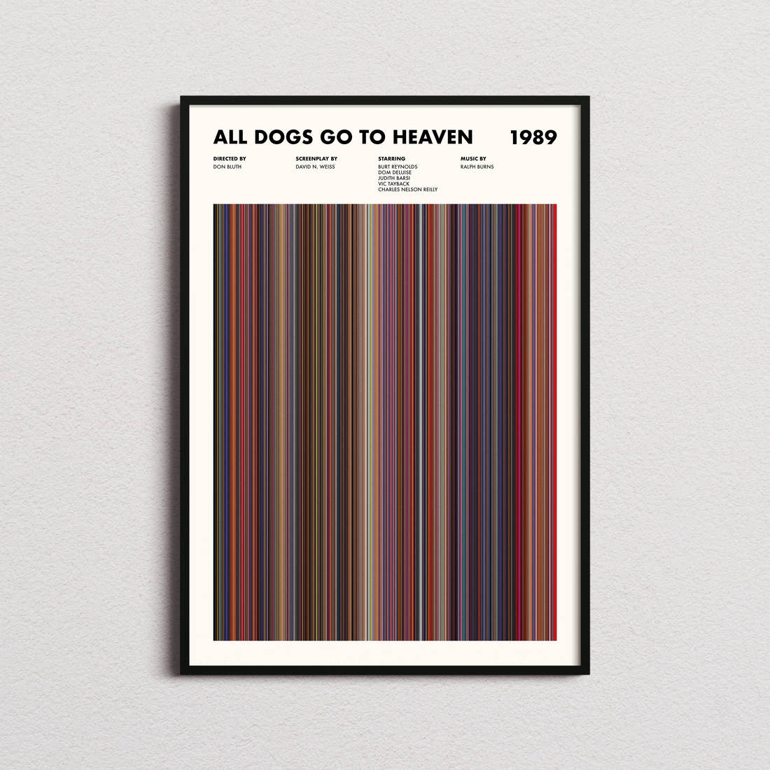 All Dogs Go to Heaven Movie Barcode Poster