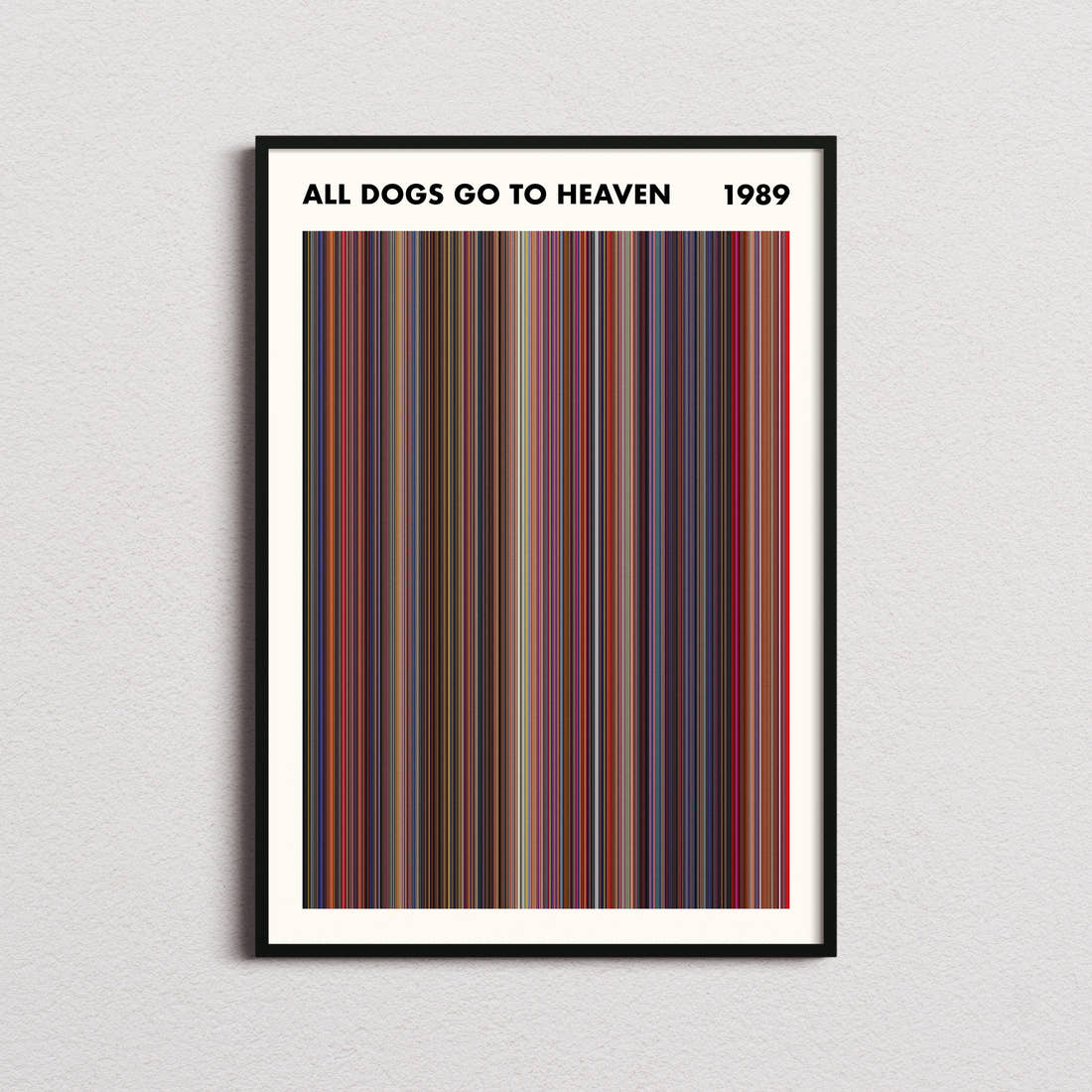 All Dogs Go to Heaven Movie Barcode Poster - Simplified