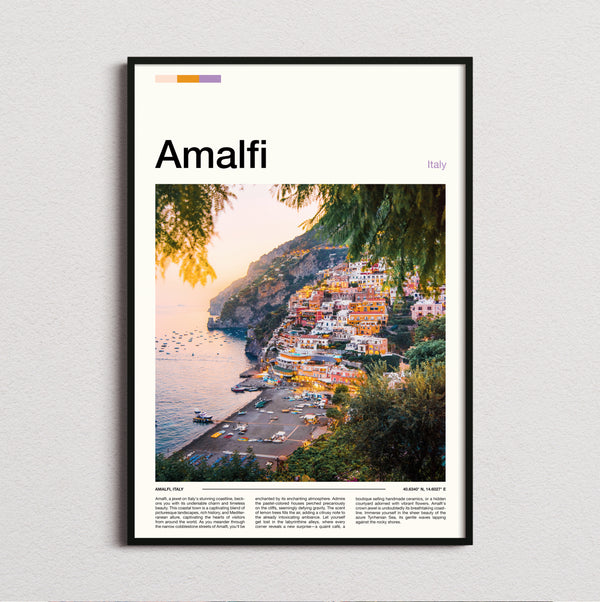Amalfi - Positano At Sunset - Travel Print