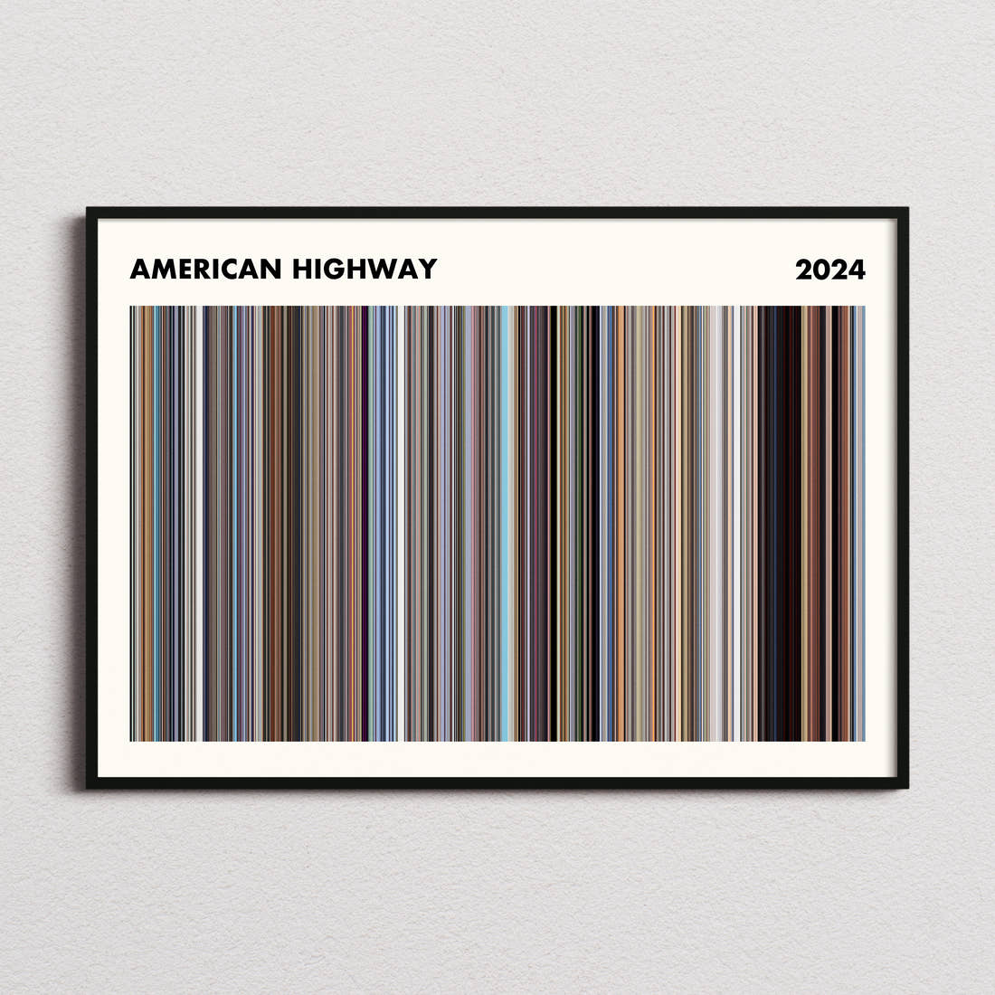 American Highway Movie Barcode Poster - Simplified