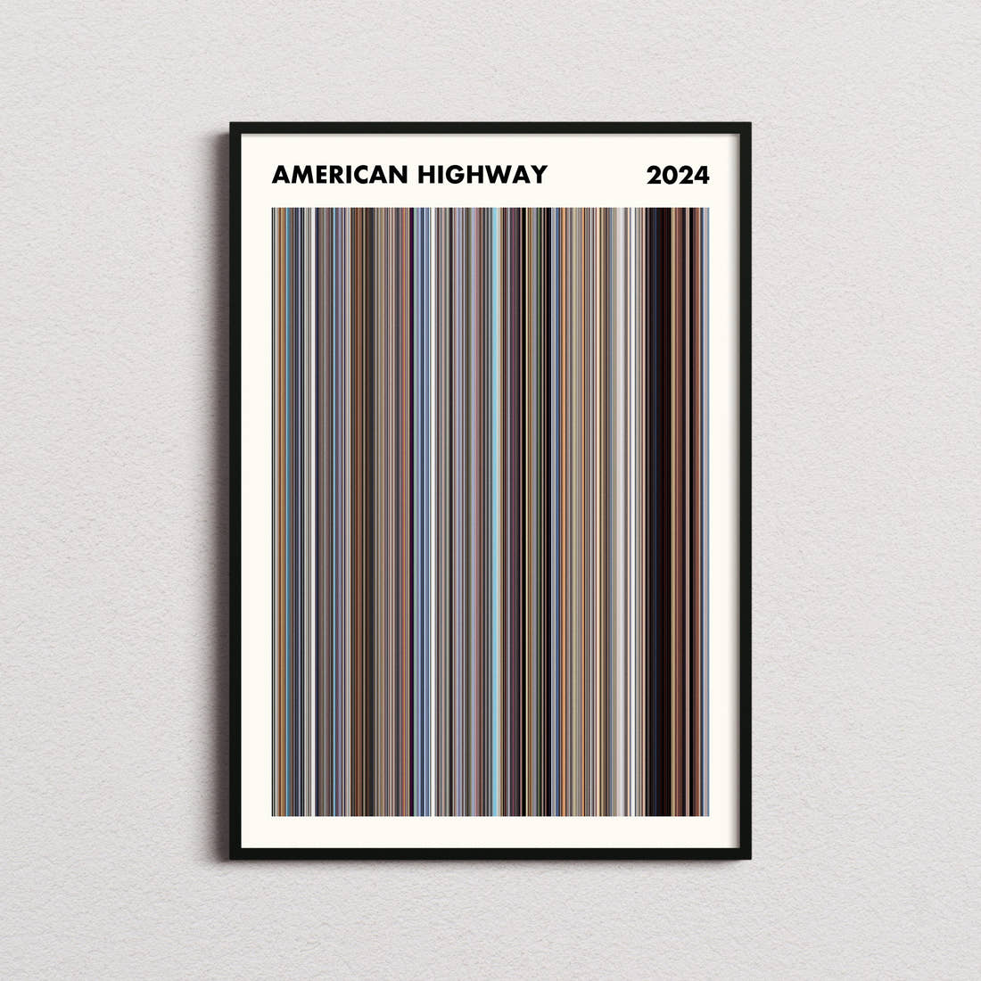American Highway Movie Barcode Poster - Simplified