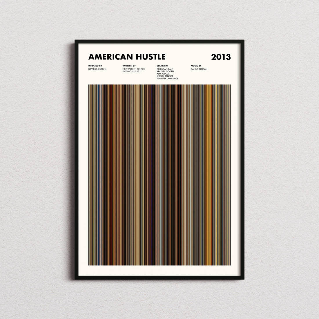 American Hustle Movie Barcode Poster